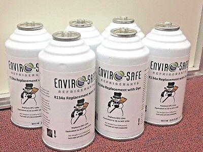 Enviro-safe Modern Refrigerant, Auto A/c R12 Or R134a Replacement & Dye (6) Cans